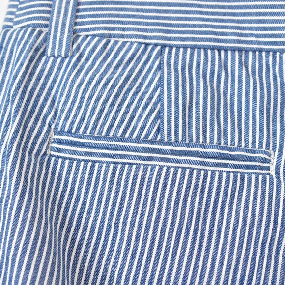 J Crew Factory 3" Rail Road Stripe Chambray Chino Shorts Size 0 Blue Preppy - Picture 4 of 8